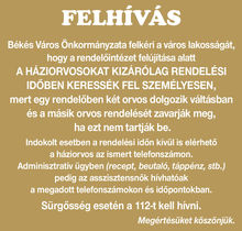 FELHÍVÁS - rendelőfelújítás 